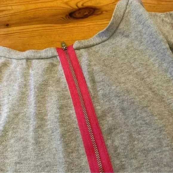 Banana Republic gray sweater with pink zipper in back womens S cotton blend - Picture 5 of 6